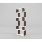 Βιβλιοθήκη Bates άσπρο σκούρο γκρι μελαμίνη 60x19 6x160εκ ed13965 - Image 2