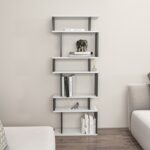 Βιβλιοθήκη Bates άσπρο ανθρακί μελαμίνη 60x19 6x160εκ ed13967