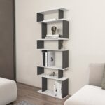 Βιβλιοθήκη Bates άσπρο ανθρακί μελαμίνη 60x19 6x160εκ ed13967 - Image 4