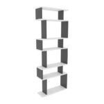 Βιβλιοθήκη Bates άσπρο ανθρακί μελαμίνη 60x19 6x160εκ ed13967 - Image 3