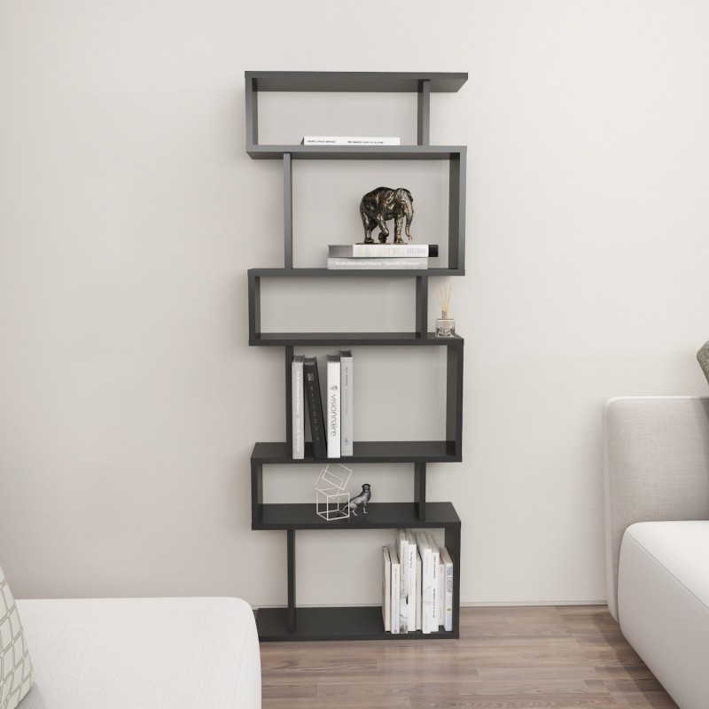 13971_0-800x800 Βιβλιοθήκη Bates ανθρακί μελαμίνη 60x19 6x160εκ ed13971 - Image 1