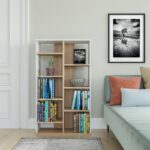 Βιβλιοθήκη Keota δρυς άσπρο μελαμίνη 72x25x123 6εκ ed14000