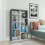 Βιβλιοθήκη Keota άσπρο ανθρακί μελαμίνη 72x25x123 6εκ ed14003 - Image 3