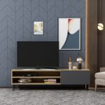 Βάση τηλεόρασης Blake Oak Anthracite 160x37 4x47cm ed14007 - Image 3