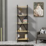 Βιβλιοθήκη Elston μαύρο δρυς μελαμίνη 60x34x180εκ ed14026