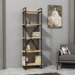 Βιβλιοθήκη Elston μαύρο δρυς μελαμίνη 60x34x180εκ ed14026 - Image 3