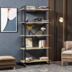 Βιβλιοθήκη Elston μαύρο δρυς μελαμίνη 90x34x180εκ ed14030 - Image 3