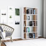 Βιβλιοθήκη Sanborn άσπρο δρυς μελαμίνη 90x25x163 6εκ ed14033