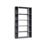 Βιβλιοθήκη Sanborn ανθρακί άσπρο μελαμίνη 90x25x163 6εκ ed14037 - Image 2