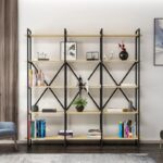 Βιβλιοθήκη Elston μαύρο δρυς μελαμίνη 180x34x180εκ ed14044