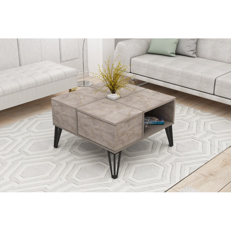 14053_0-800x800 Τραπέζι σαλονιού Nirvana καφέ μελαμίνη μεταλλικά πόδια 71 8x71 8x43 8εκ ed14053 - Image 1