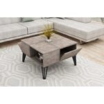 Τραπέζι σαλονιού Nirvana καφέ μελαμίνη μεταλλικά πόδια 71 8x71 8x43 8εκ ed14053 - Image 4