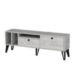 Έπιπλο τηλεόρασης Aris Crystal Γκρι λευκό μελαμίνη 150x35x53cm ed14054 - Image 3