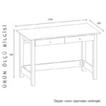 Γραφείο Parisi καφέ λευκό 120x60x76 8cm ed14063 - Image 2