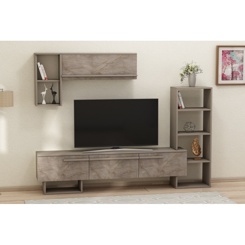 14064_0-800x800 Έπιπλο τηλεόρασης Mega καφέ χρώμα 209x27 7x123 6cm ed14064 - Image 1