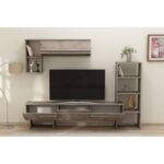 Έπιπλο τηλεόρασης Mega καφέ χρώμα 209x27  7x123 6cm ed14064 - Image 5