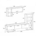 Έπιπλο τηλεόρασης Mega καφέ χρώμα 209x27  7x123 6cm ed14064 - Image 2