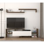 Έπιπλο τηλεόρασης Dream άσπρο καρυδί 153 6x25x42cm ed1414