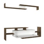 Έπιπλο τηλεόρασης Dream άσπρο καρυδί 153 6x25x42cm ed1414 - Image 4