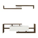 Έπιπλο τηλεόρασης Dream άσπρο καρυδί 153 6x25x42cm ed1414 - Image 3