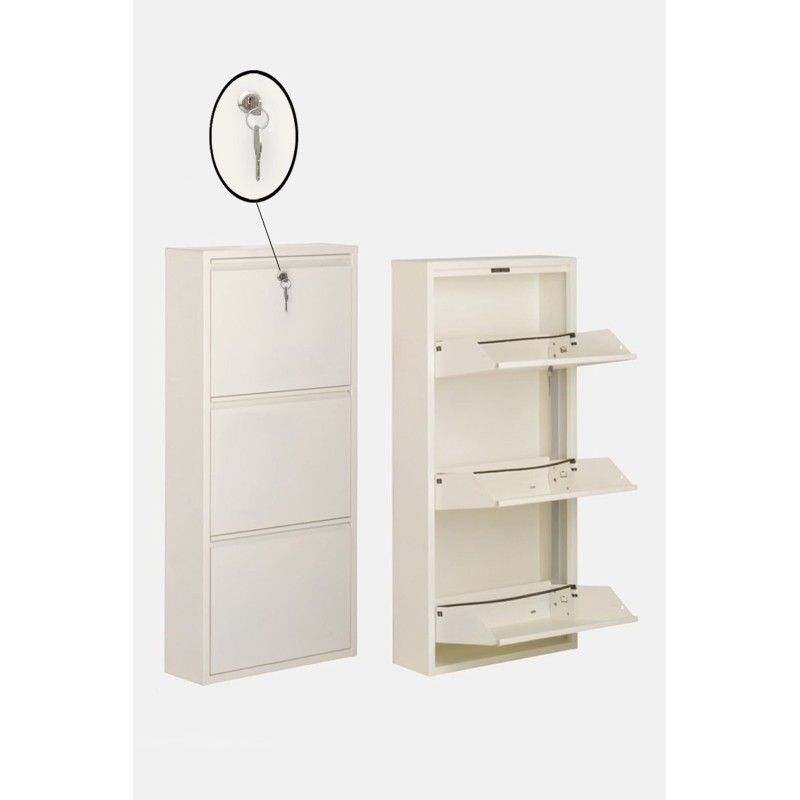 14266_0-800x800 Παπουτσοθήκη Scarpe 50x15x103cm μεταλλικ΄ή άσπρη ed14266 - Image 1