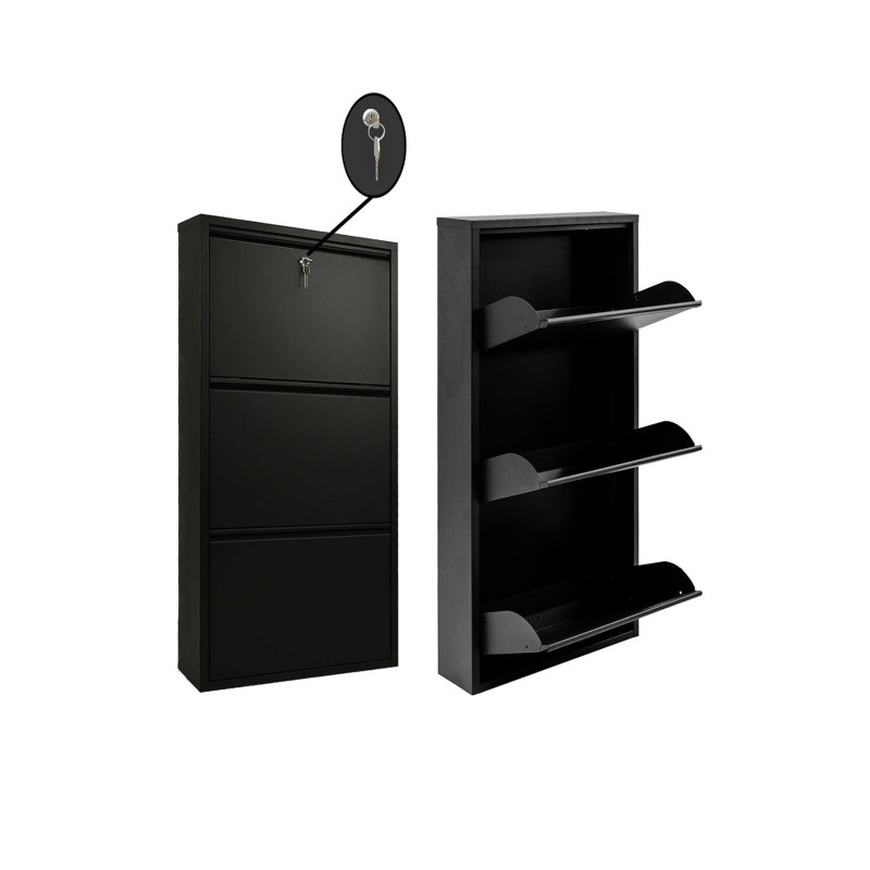 14268_0-800x800 Παπουτσοθήκη Scarpe 50x15x103cm μεταλλικ΄ή μαύρη ed14268 - Image 1