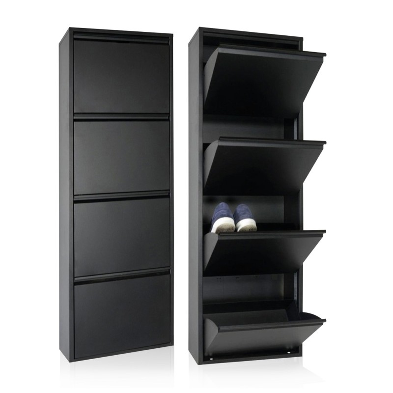 14271_0-800x800 Παπουτσοθήκη Scarpe 50x15x137cm μεταλλικ΄ή μαύρη ed14271 - Image 1