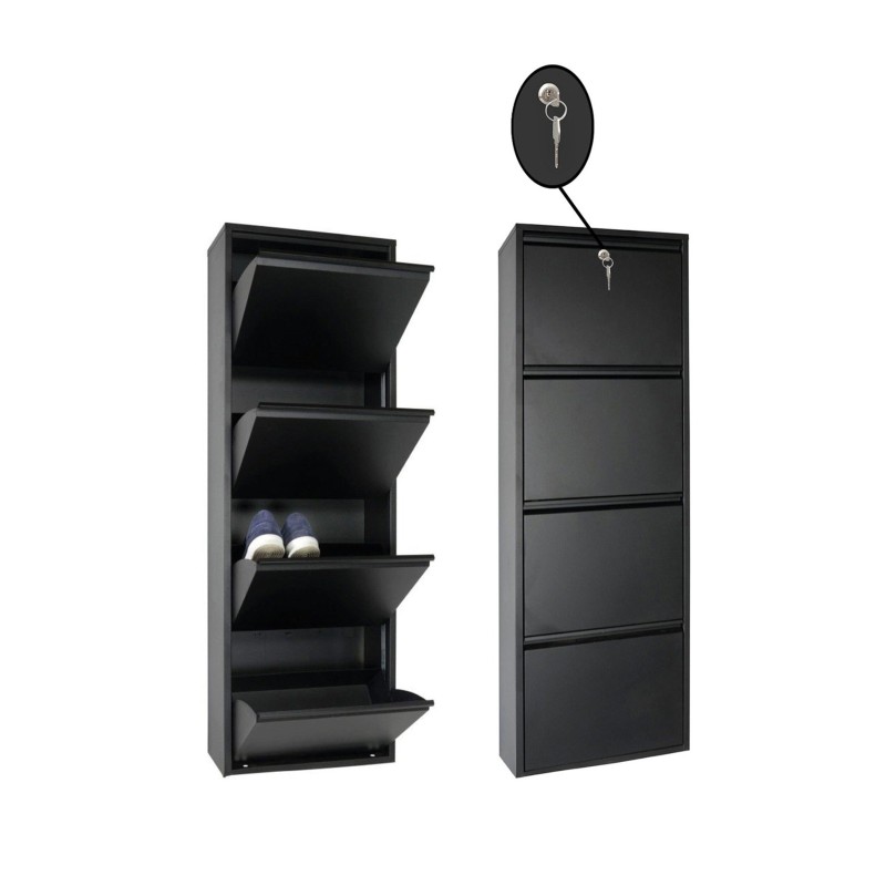 14274_0-800x800 Παπουτσοθήκη Scarpe 50x15x137cm μεταλλικ΄ή μαύρη ed14274 - Image 1