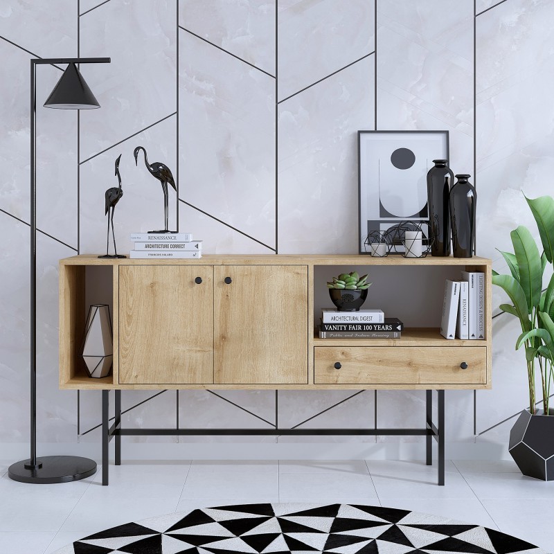 14276_0-800x800 Μπουφέ Leya 150x80x40cm μελαμίνη μέταλλο ed14276 - Image 1