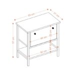 Κομοδίνο Melany μελαμίνη άσπρη μαύρη 55x31x57cm ed14296 - Image 2