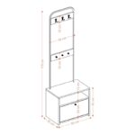 Έπιπλο εισόδου Quinn δρυς μελαμίνη μεταλλικό πλαίσιο 50x35x170εκ ed14298 - Image 2