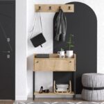 Έπιπλο εισόδου Nataly καρυδί μελαμίνη κρεμάστρα 80x31x90εκ ed14300