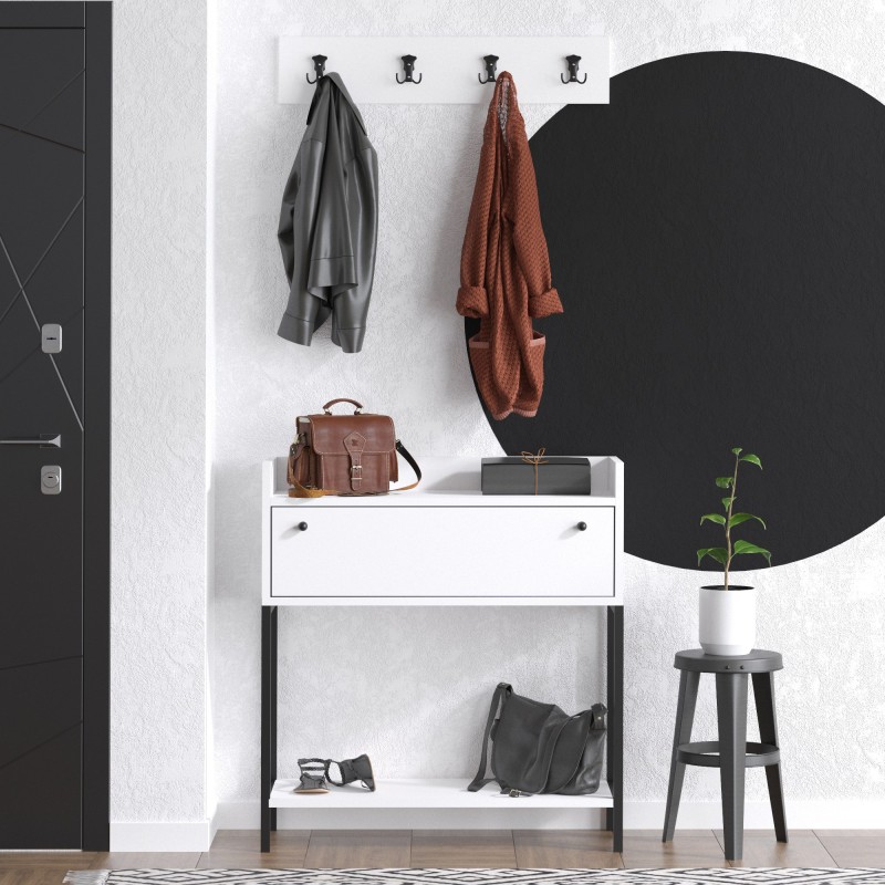 14301_0-800x800 Έπιπλο εισόδου Poly άσπρο μελαμίνη με ράφι 80x31x90εκ ed14301 - Image 1