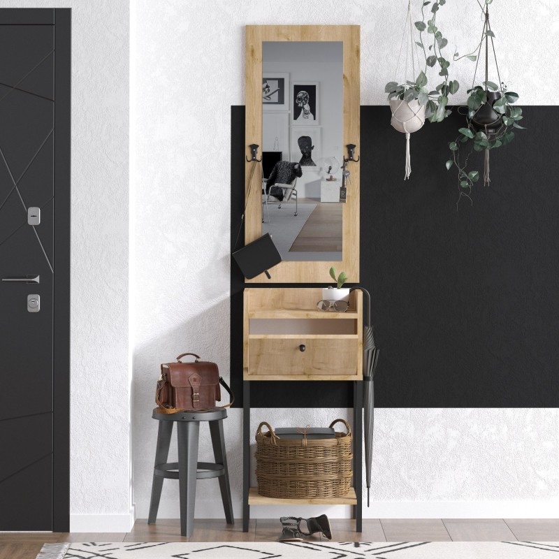 14303_0-800x800 Έπιπλο εισόδου Olivia καρυδί μελαμίνη 40x30x90εκ ed14303 - Image 1