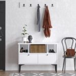 Έπιπλο εισόδου Elena άσπρο μαύρο μελαμίνη 100x35x75εκ ed14306