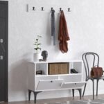 Έπιπλο εισόδου Elena άσπρο μαύρο μελαμίνη 100x35x75εκ ed14306 - Image 4