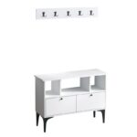 Έπιπλο εισόδου Elena άσπρο μαύρο μελαμίνη 100x35x75εκ ed14306 - Image 3