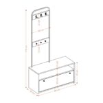 Έπιπλο εισόδου Alice άσπρο μελαμίνη 90x35x170εκ ed14309 - Image 2