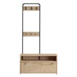 Έπιπλο εισόδου Nicole καρυδί μελαμίνη 90x35x170εκ ed14310 - Image 5