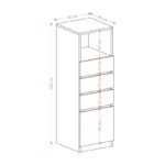 Συρταριέρα ντουλάπι Ruby 40x40x120cm μελαμίνη ed14311 - Image 2