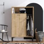 Ντουλάπα Bella καρυδί μελαμίνη 90x40x145εκ ed14312