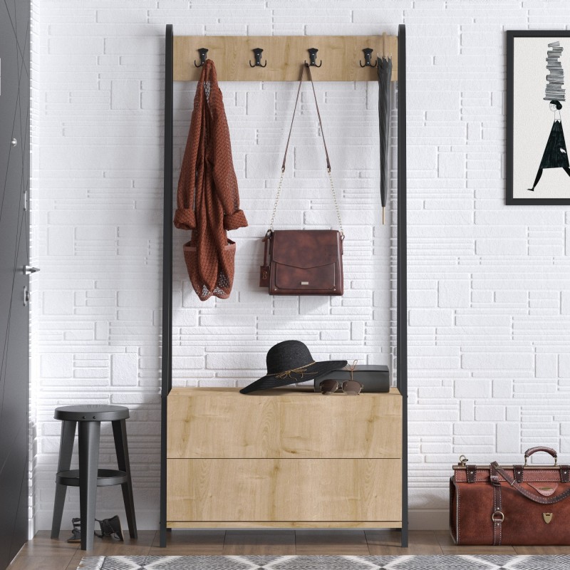 14314_0-800x800 Έπιπλο εισόδου Angel καρυδί μελαμίνη 84x35x170εκ ed14314 - Image 1