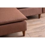 Γωνιακός καναπές κρεβάτι Lungo καφέ 150x46x154cm ed14347 - Image 5