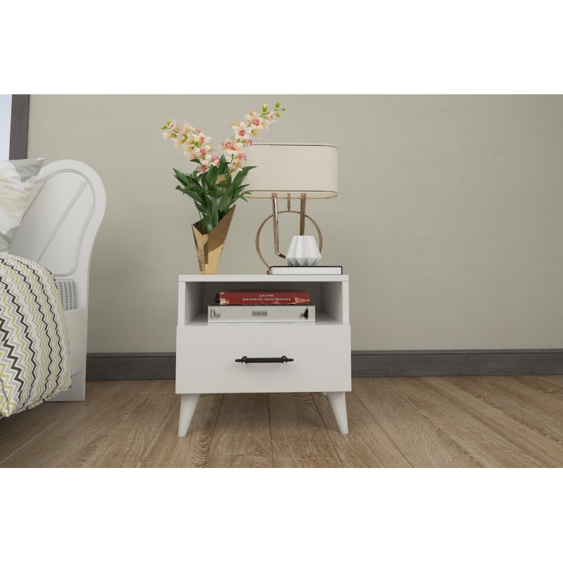 14352_0-800x800 Κομοδίνο Levin λευκή μελαμίνη 45x38x47cm ed14352 - Image 1