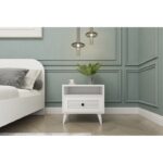 Κομοδίνο Nil άσπρη μελαμίνη 50x45x50cm ed14356