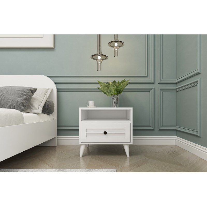 14356_0-800x800 Κομοδίνο Nil άσπρη μελαμίνη 50x45x50cm ed14356 - Image 1