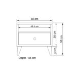 Κομοδίνο Nil άσπρη μελαμίνη 50x45x50cm ed14356 - Image 2