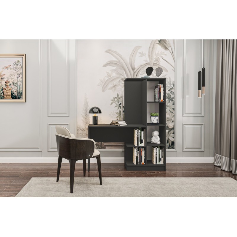 14367_0-800x800 Γραφείο Livello ανθρακί μελαμίνη 128x45x157cm ed14367 - Image 1
