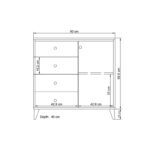 Συρταριέρα Nil άσπρη μελαμίνη 90x45x82cm ed14370 - Image 2