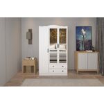 Ντουλάπα ρούχων Lavinia άσπρη μελαμίνη 105x50x186cm ed14374